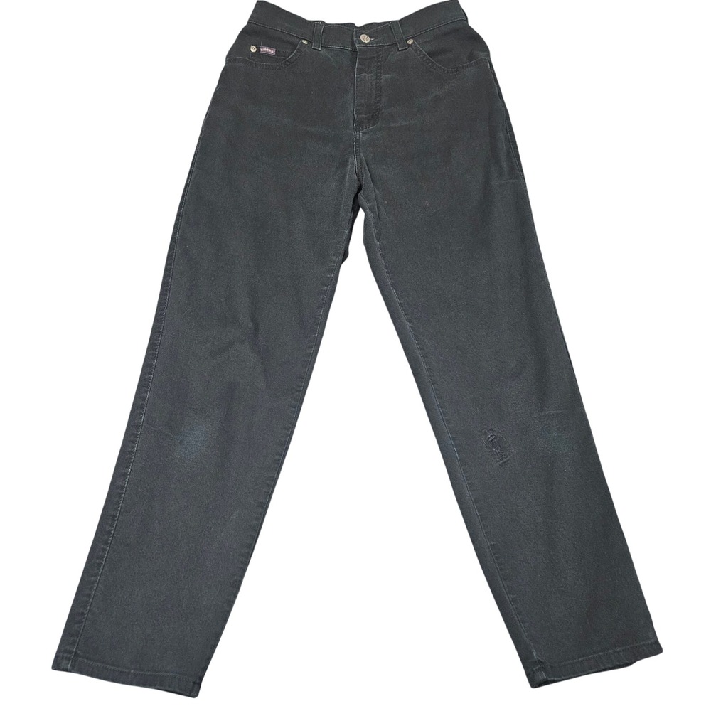 Riders Jeans Lee Denim 10P Black Straight Leg Western Workwear Grunge Knee Patch